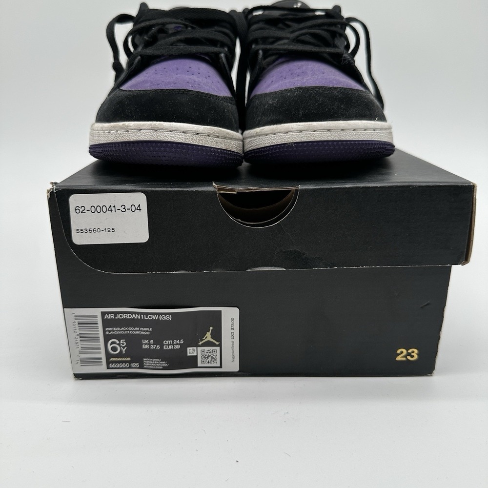 Nike Air Jordan 1 Low GS Court Purple Sneakers Youth 6.5Y Streetwear Hypebeast - Picture 8 of 12